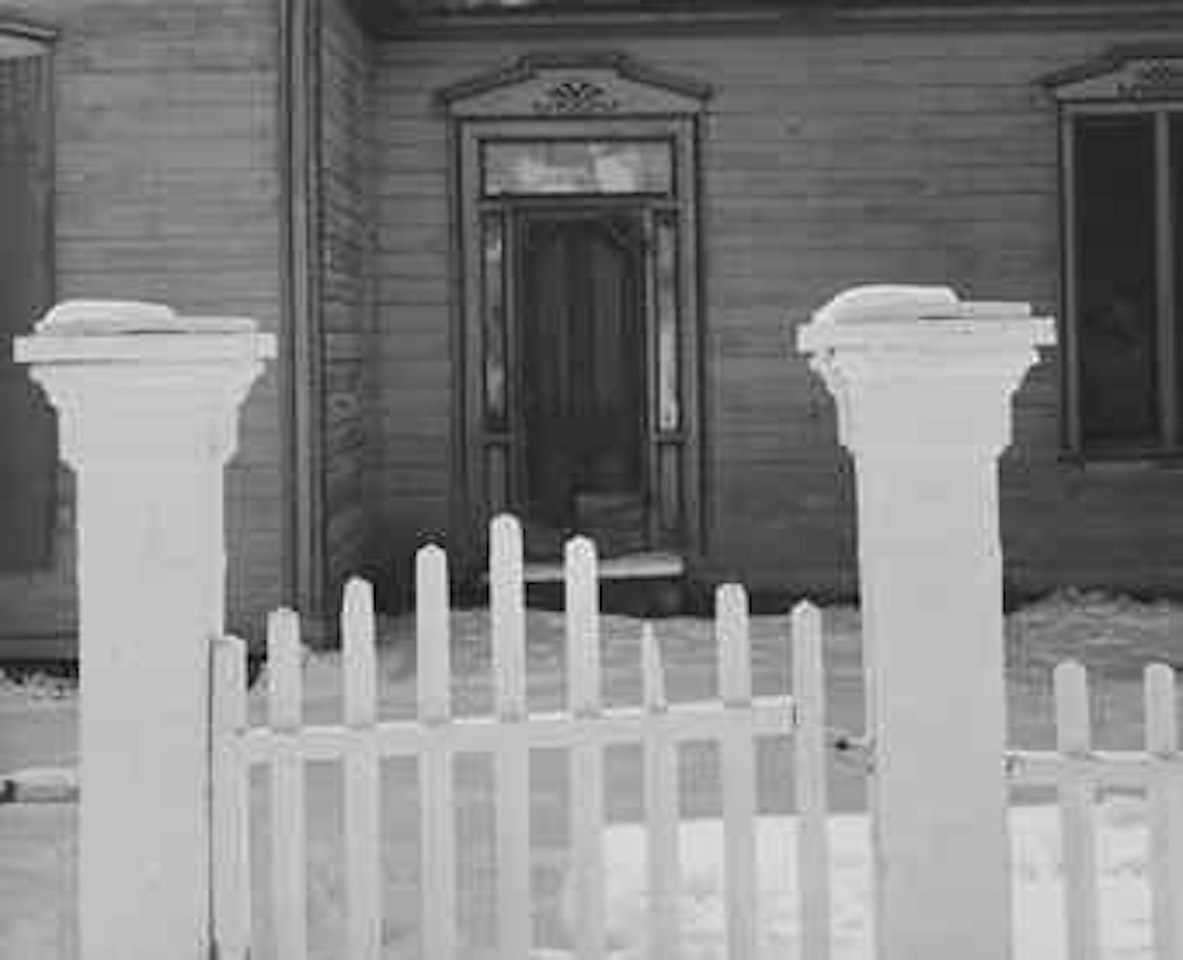 Untitled (White fence and doorway) by Ansel Adams