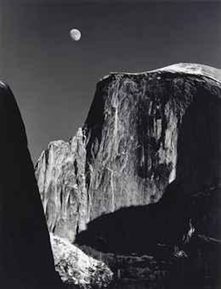 Moon and Half Dome, Yosemite National Park by Ansel Adams
