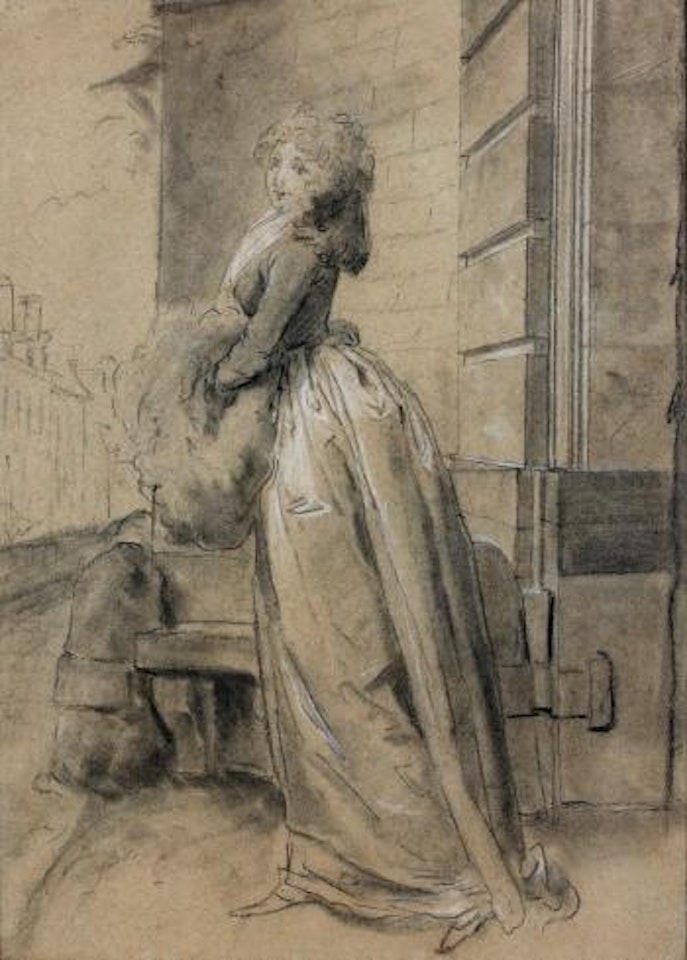 Portrait de femmeau manchon by Louis-Leopold Boilly