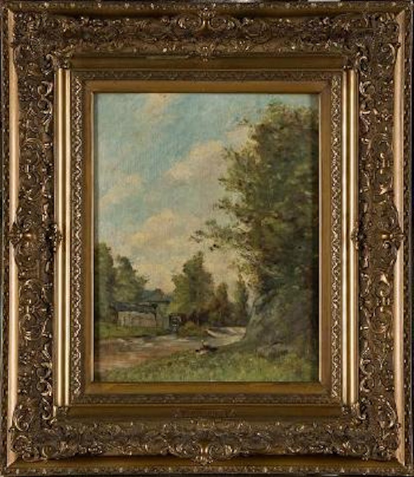 Lavandière au bord de la rivière by Paul Désiré Trouillebert