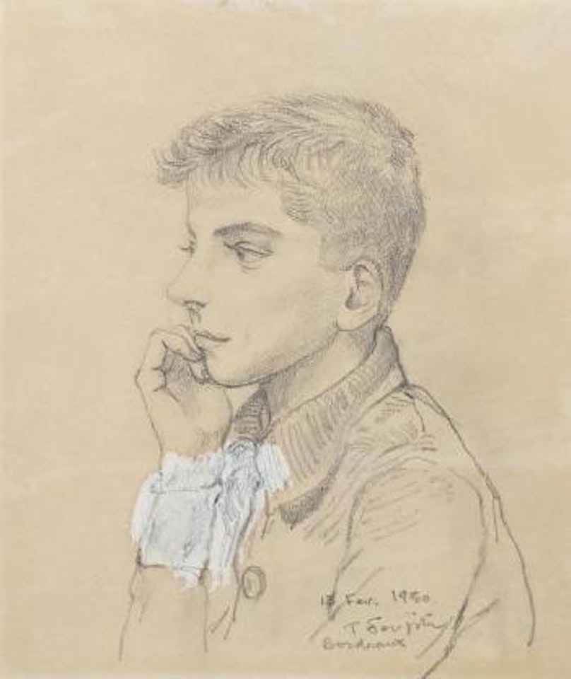 Portrait de Tony Grosjean enfant by Leonard Tsuguharu Foujita