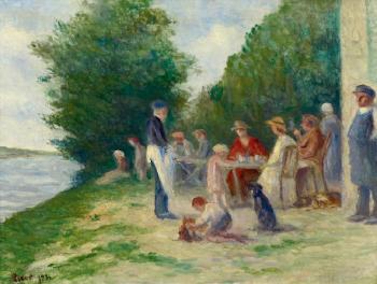 L'apéritif au bord de la Seine by Maximilien Luce
