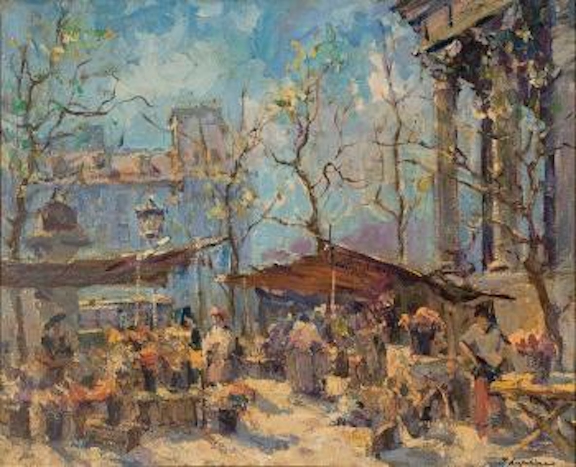 Marché aux fleurs à la Madeleine by Georgij Aleksandrovic Lapschin