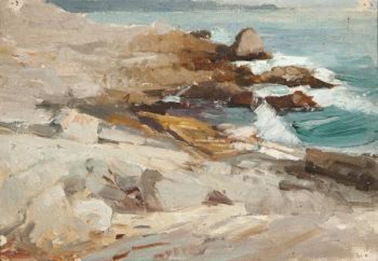 Rocks and beach along the California coast by William Ritschel