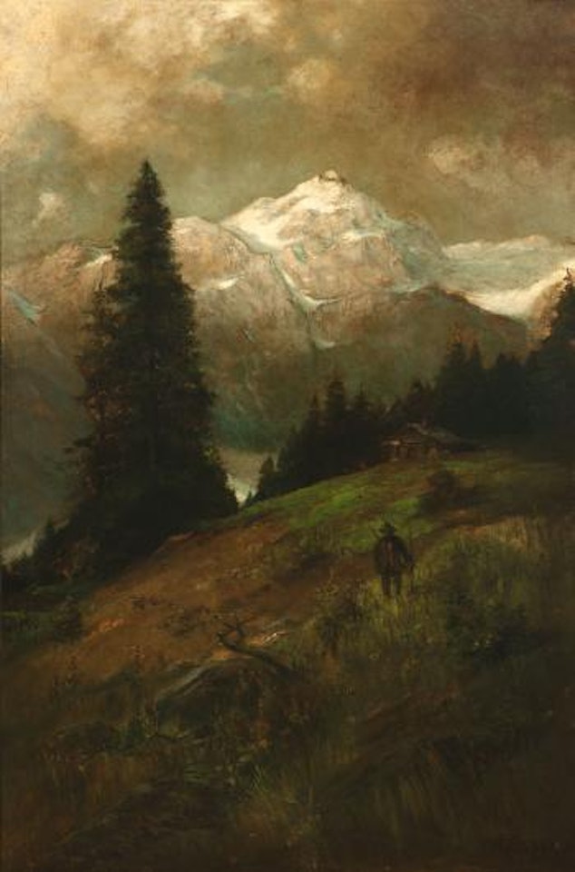 Hunter in a Bavarian landscape by William Ritschel