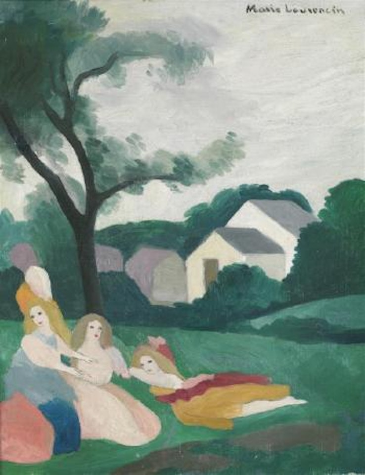 Trois jeunes filles au jardin by Marie Laurencin
