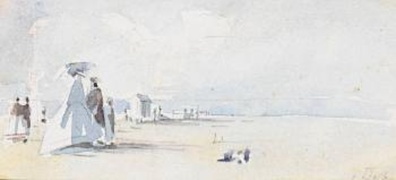 Am Strand von Trouville by Eugène Boudin