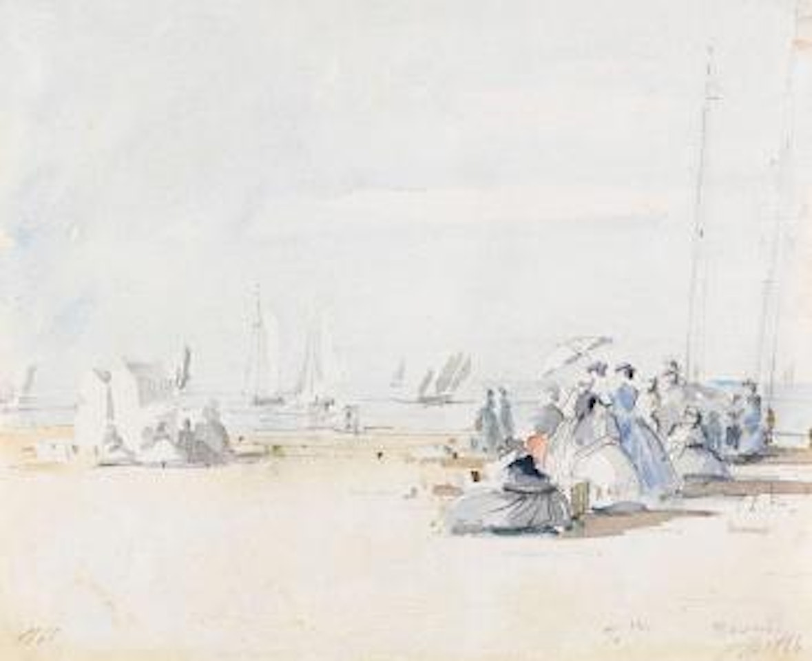 Am Strand von Trouville by Eugène Boudin