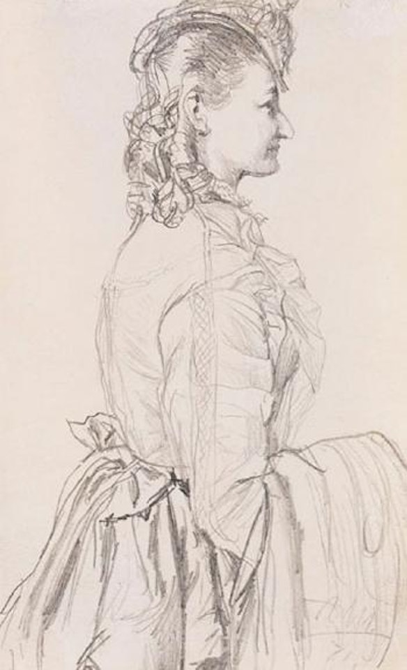 Bildnis einer Frau im Profil by Adolph Menzel