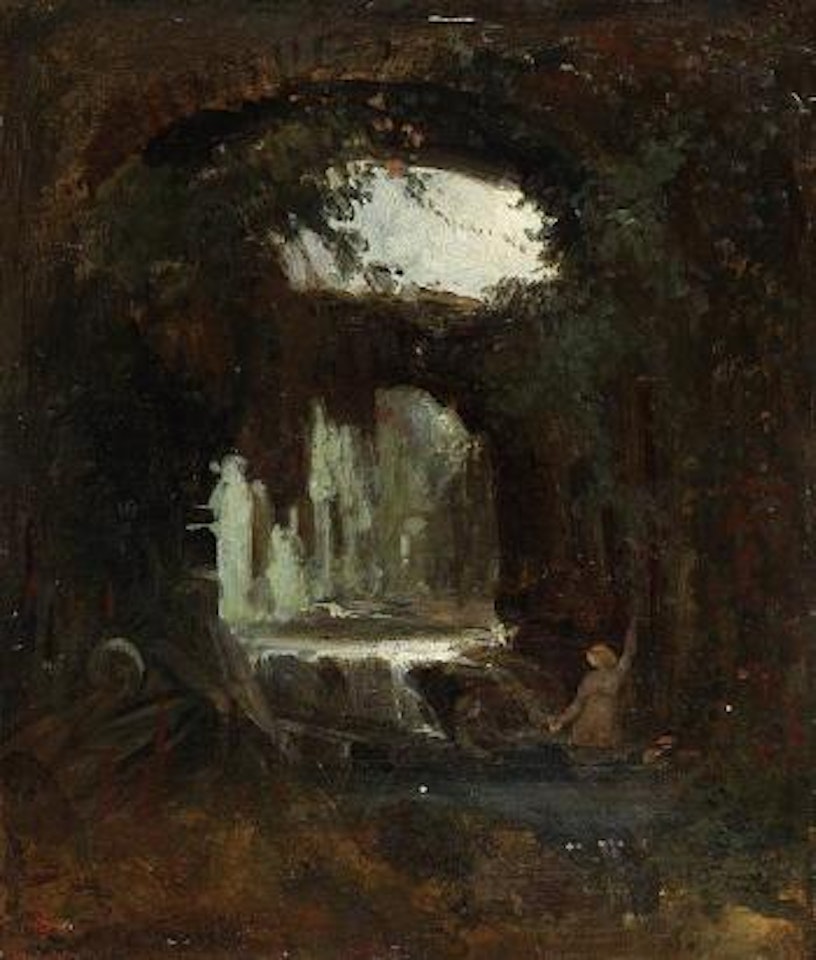 Grotte mit badenden Nymphen by Carl Spitzweg