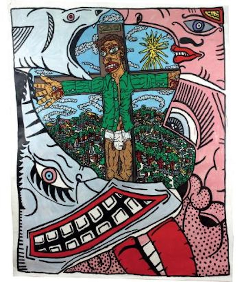 Le crucifié par des gueuleurs by Robert Combas