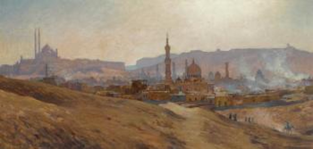 Le Caire, Brume, Poussiere Et Fumees Du Soir by Etienne Alphonse Dinet
