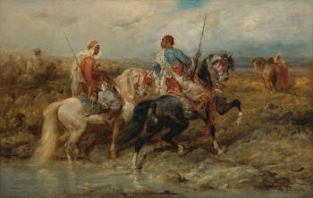 Fording a Stream by Adolf Schreyer