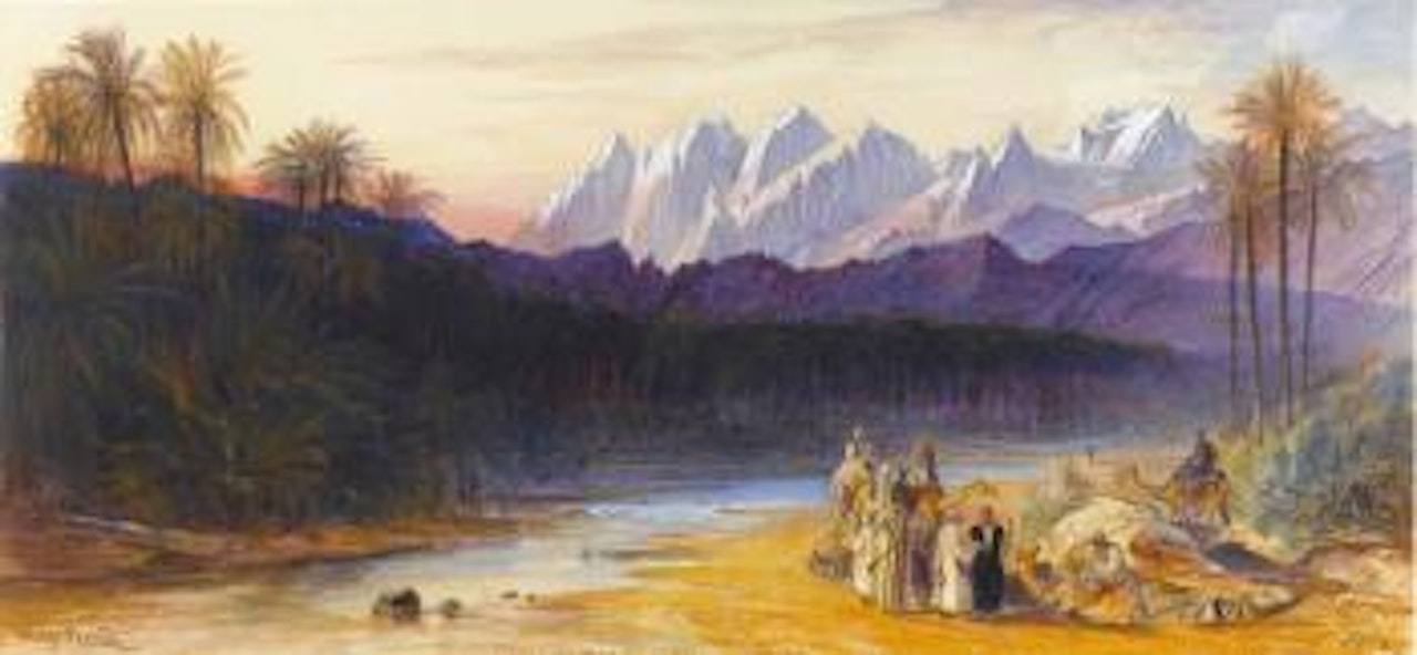 An Arab Encampment At Wady Feiran by Edward Lear