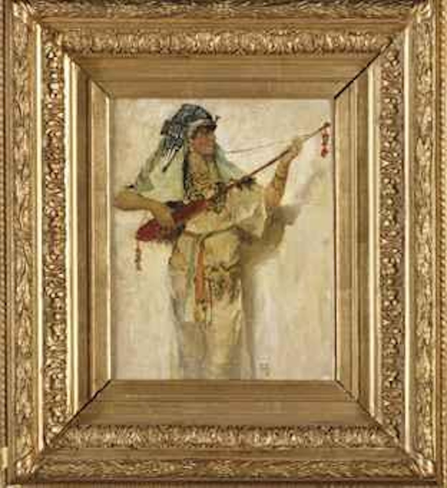 Musicienne égyptienne jouant du luth by Georges Antoine Rochegrosse