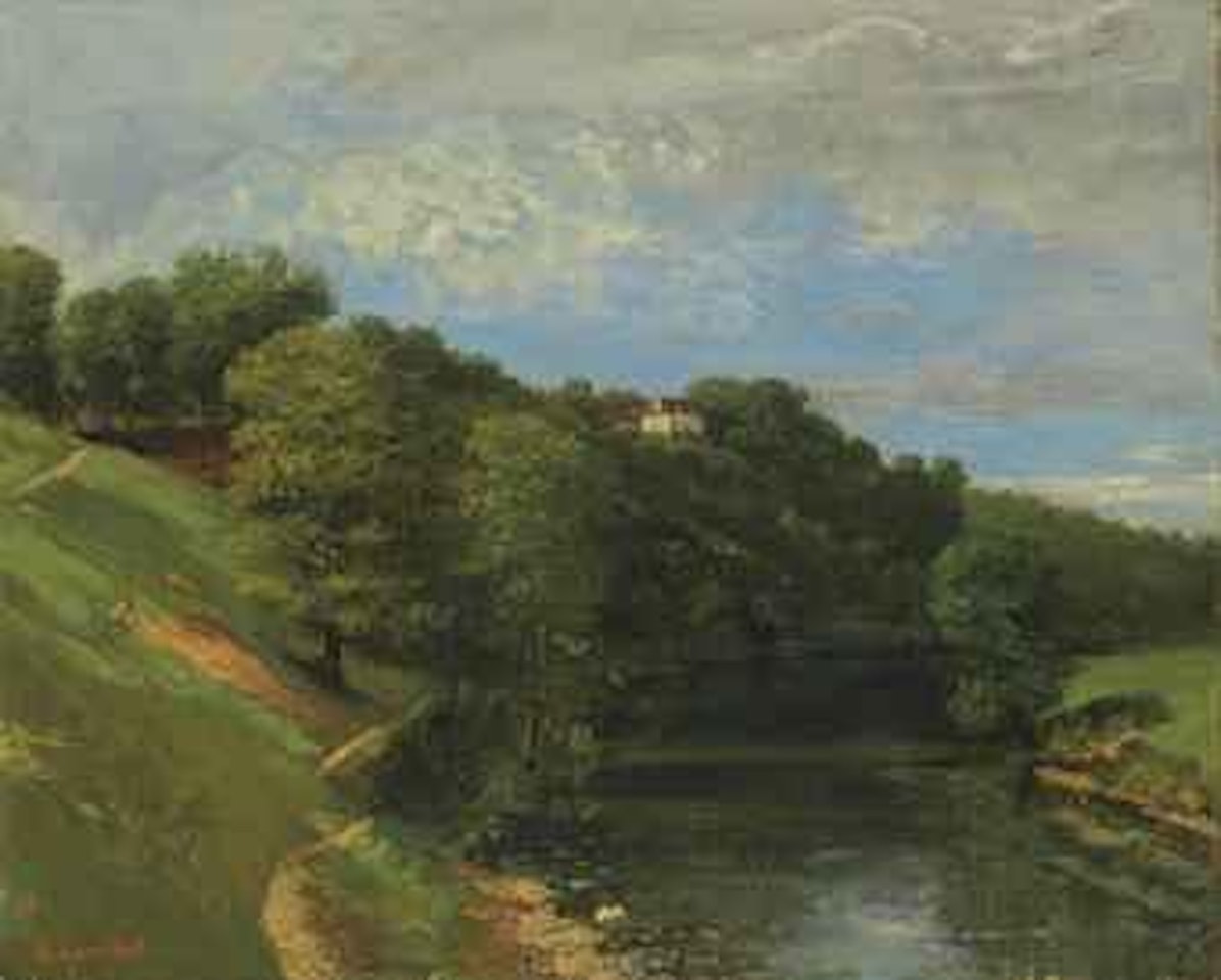 Château au bord de la rivière by Gustave Courbet