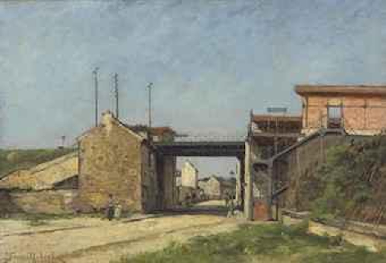Relèvement du chemin de fer de ceinture, Station du Bel Air et rue Montempoivre by Paul Désiré Trouillebert