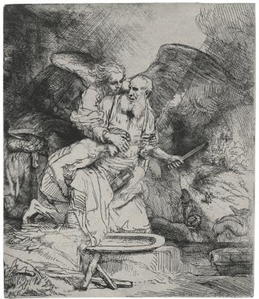 Abraham's Sacrifice (B., Holl. 35; H. 283; Bb. 55-B) by Attributed to Rembrandt Harmensz van Rijn