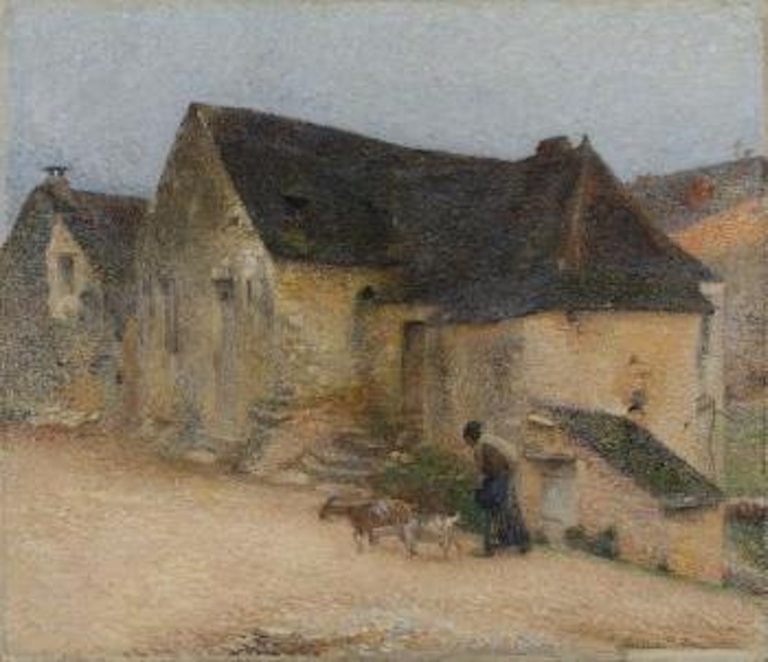 Chevrière devant une vieille maison à Labastide by Henri Jean Guillaume Martin