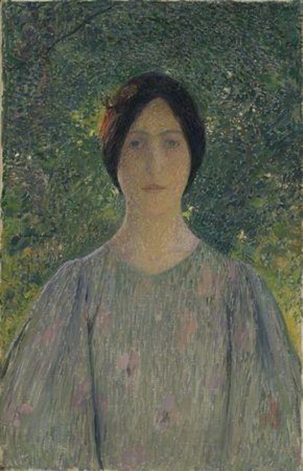 Jeune femme à la robe fleurie by Henri Jean Guillaume Martin