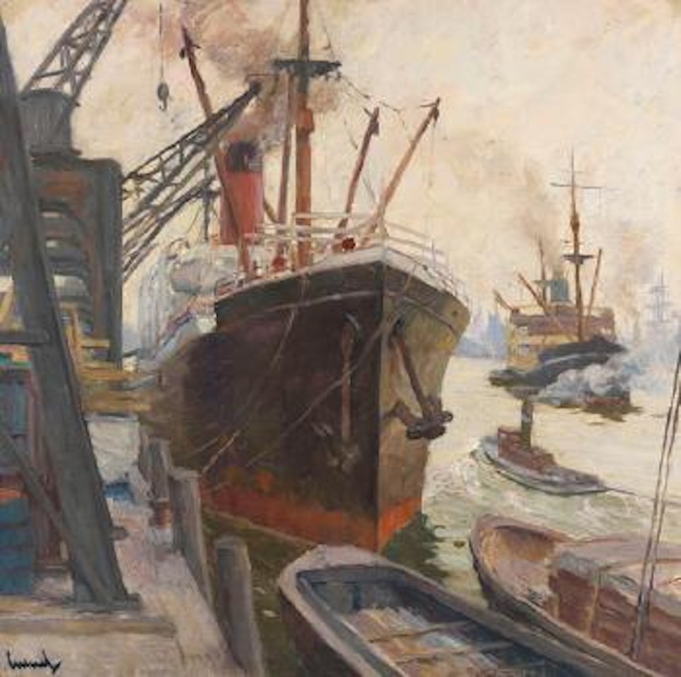 Im Hamburger Hafen - Von der Südsee zurück by Edward Cucuel