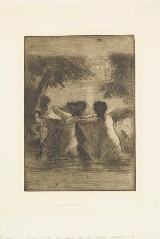 Les  quatre  baigneuses by Camille Pissarro