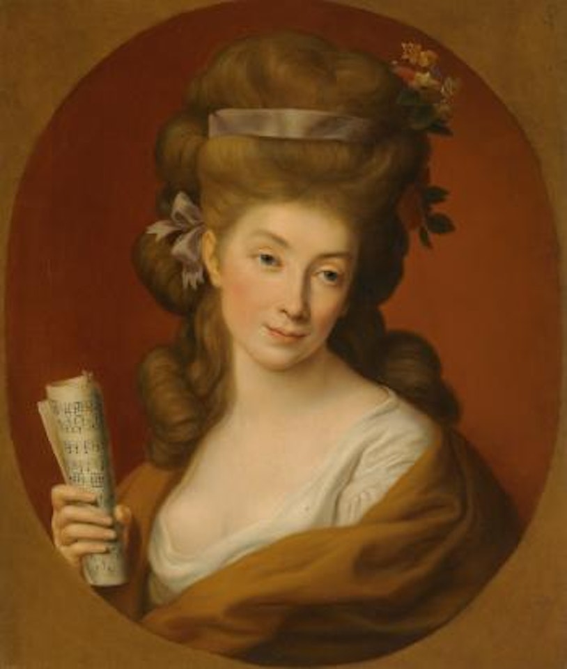 Portrait Of Elisabeta Potocka, Half Length, In a Painted Oval by Marie Louise Elisabeth Vigee-Lebrun