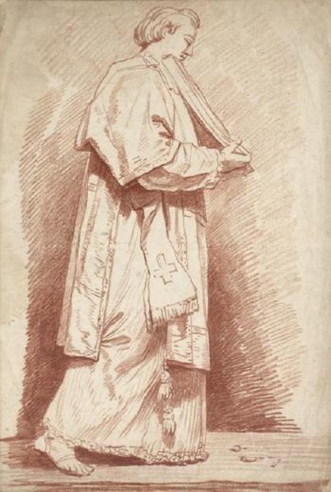 Jeune prêtre portant les Evangiles by Jean-Honoré Fragonard