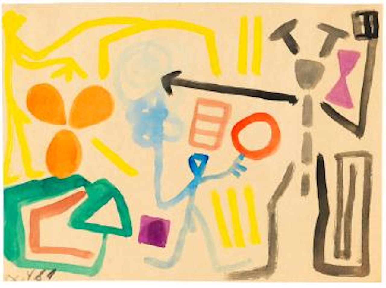 Komposition mit zwei Figuren by A.R. Penck