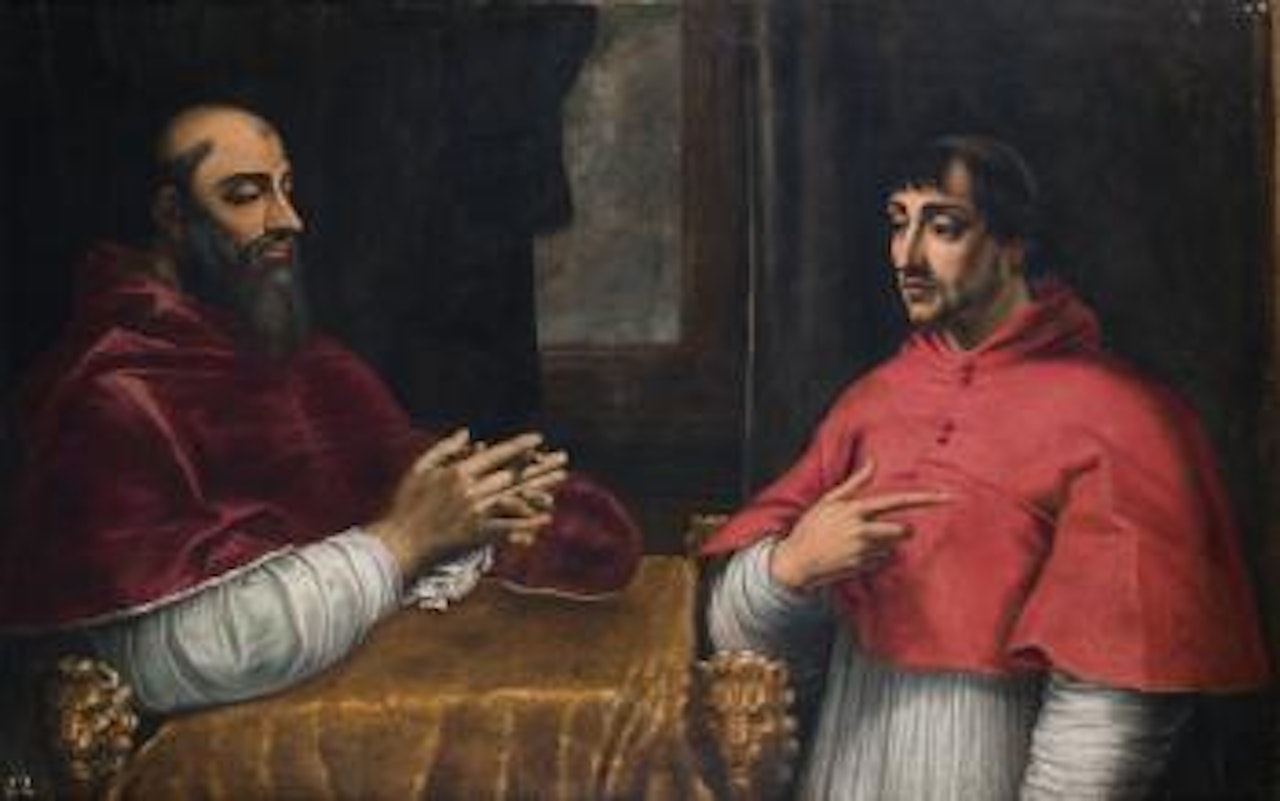Double portrait of Clement VII as Pope and Cardinal Giulio de' Medici by Sebastiano del Piombo