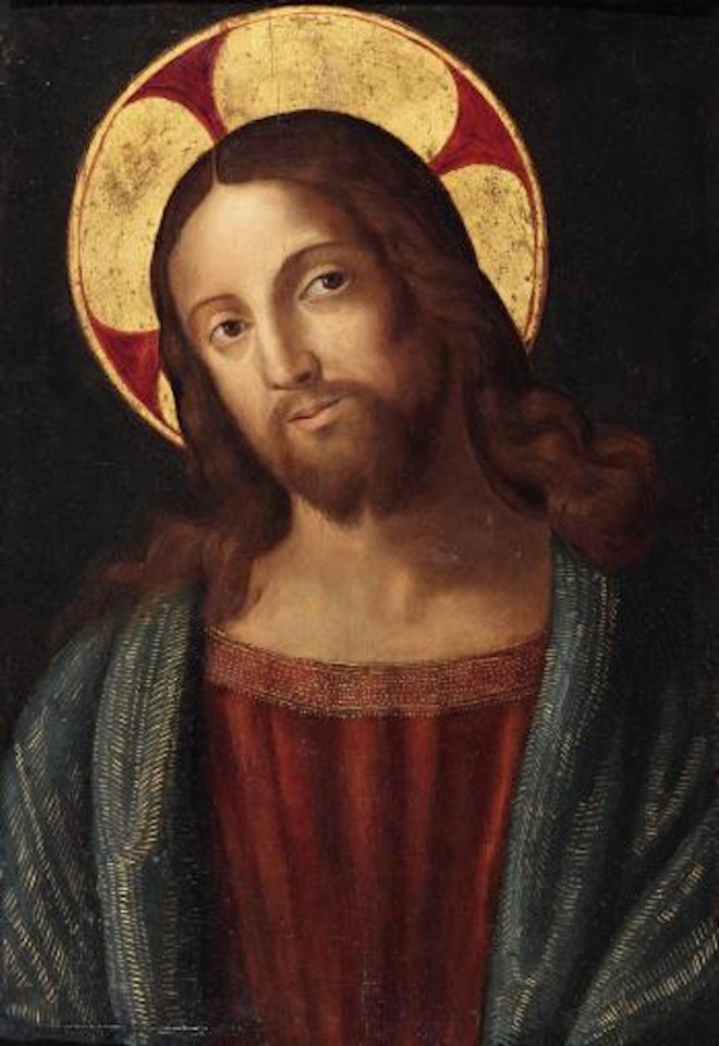 Half length figure of Christ by Sienese School