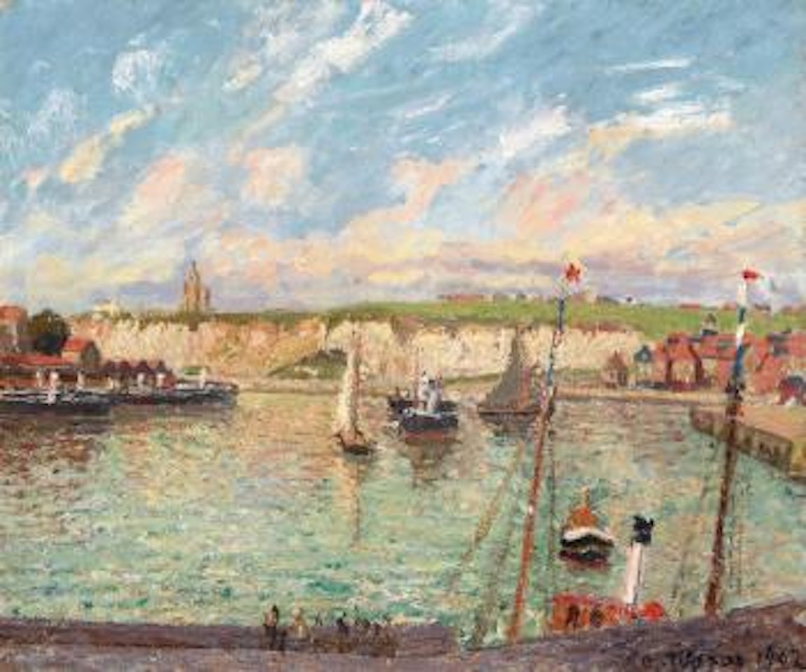 L'Avant-port De Dieppe, Après-midi, Temps Lumineux by Camille Pissarro