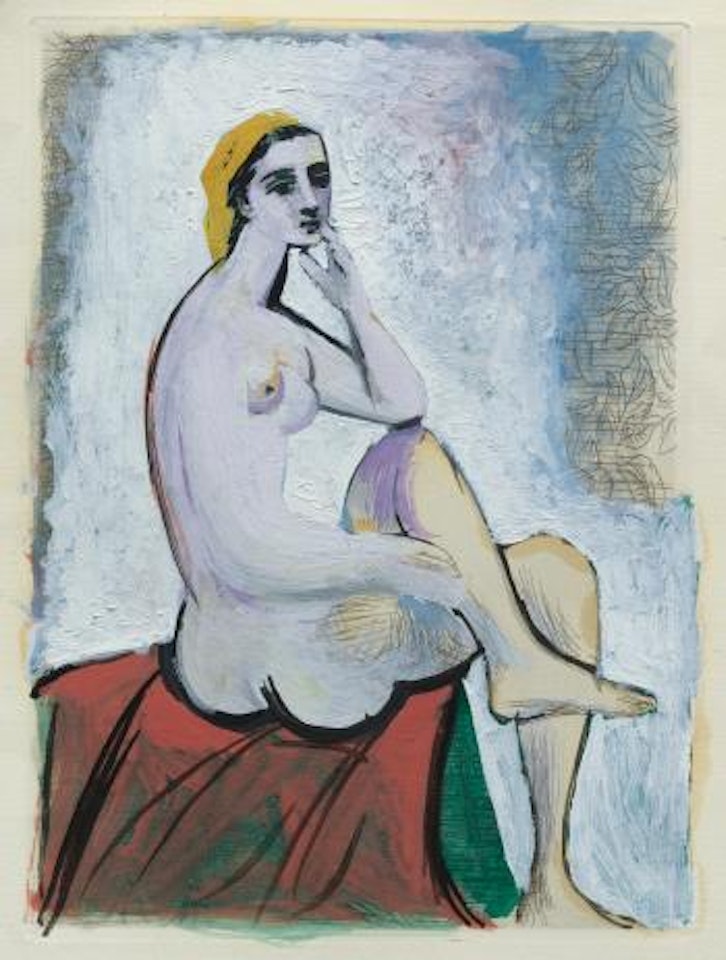 Baigneuse Au Pouf Rouge by Pablo Picasso