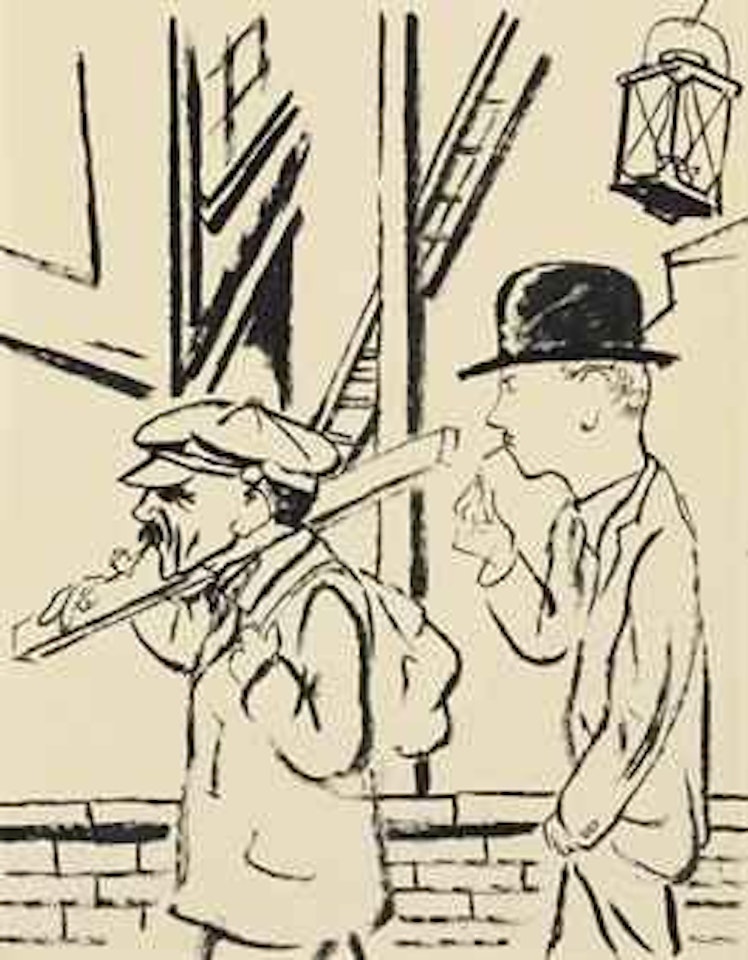 Feierabend (recto); Zuchthaus (verso) by George Grosz