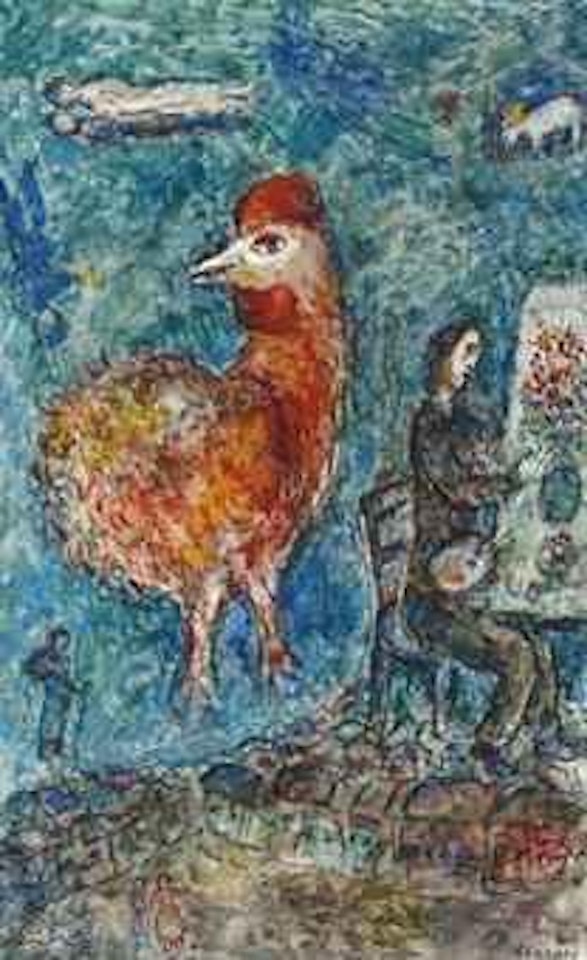 Le coq rouge et le peintre by Marc Chagall