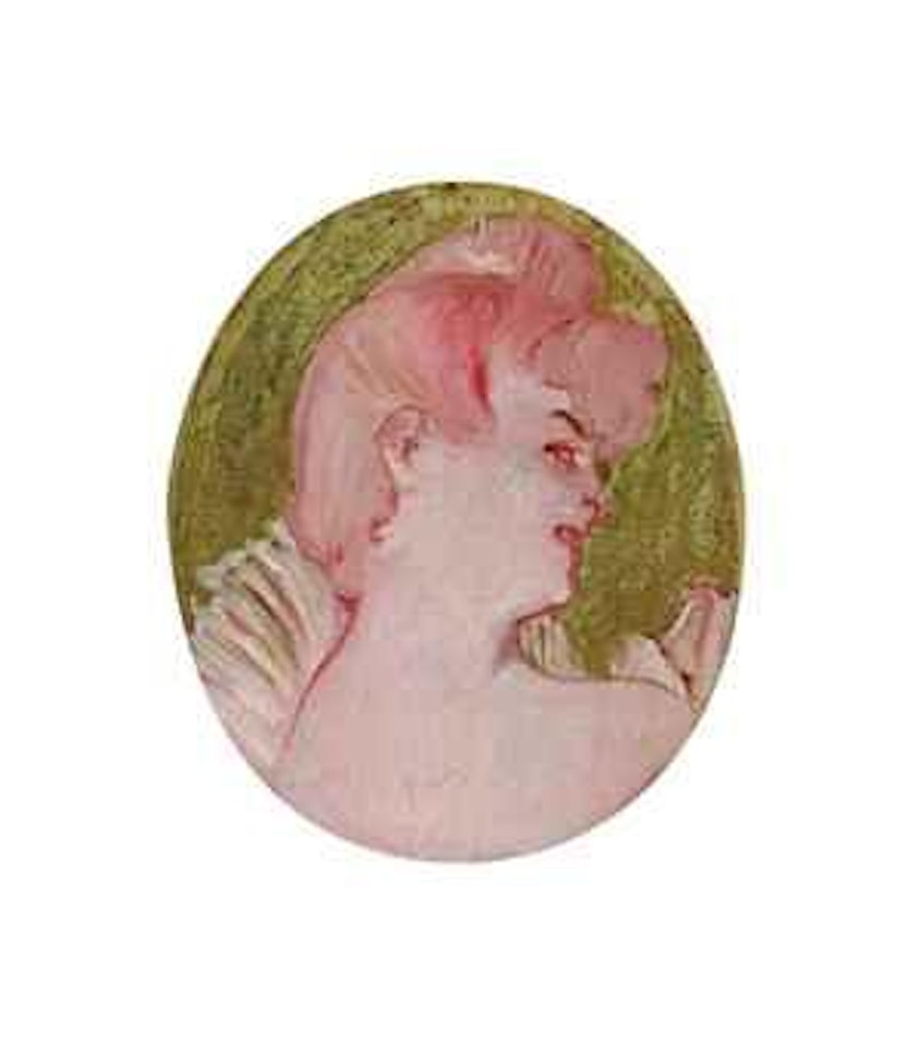 Portrait de femme (Médaillon pour la décoration du salon de la Maison de la rue d'Amboise, Paris) by Henri de Toulouse-Lautrec