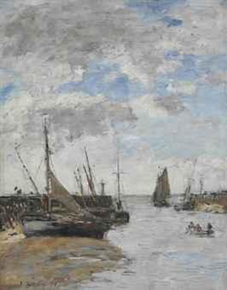 Trouville, Les jetées à marée basse by Eugène Boudin