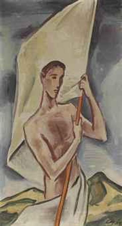 Jüngling mit Fahne by Karl Hofer