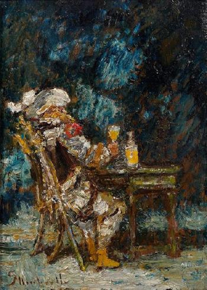 Buveur, dans le style du XVIIème siècle by Adolphe Monticelli