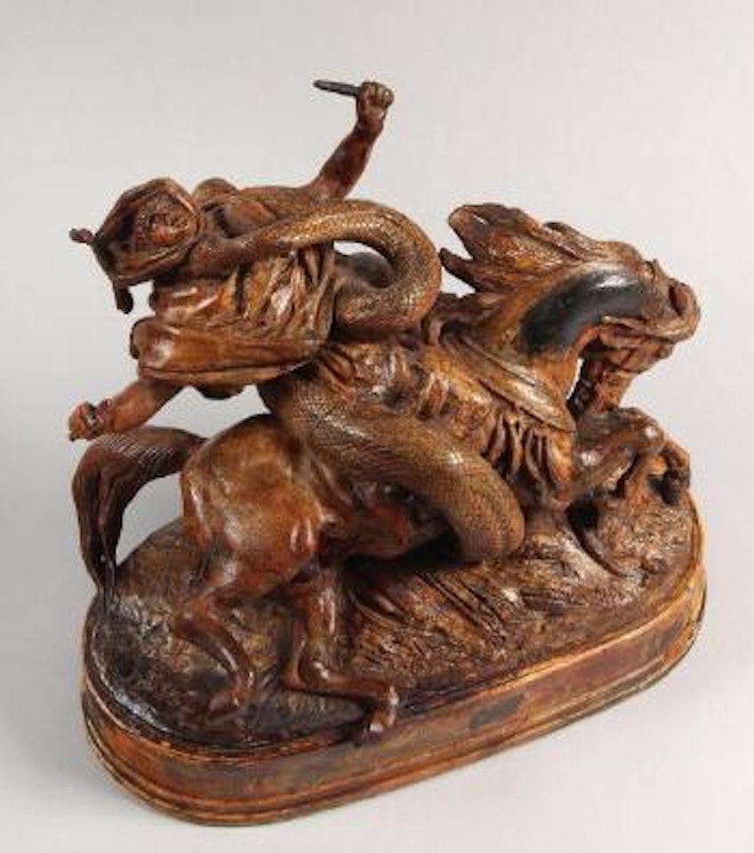 Cavalier africain surpris par un serpent by Antoine-Louis Barye