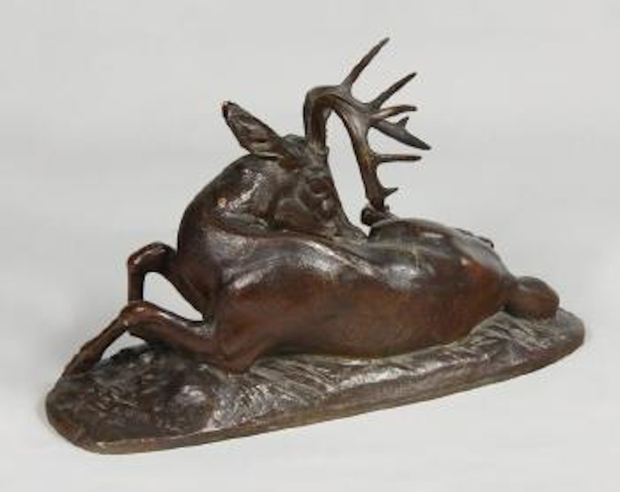 Cerf de Virginie, couché by Antoine-Louis Barye
