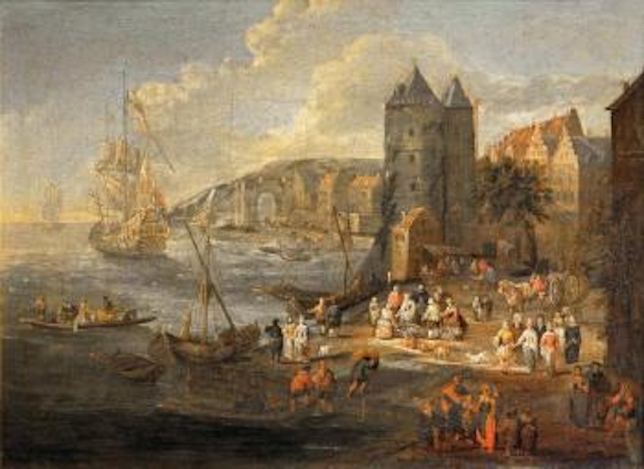 Le marché sur le port by Pieter Bout