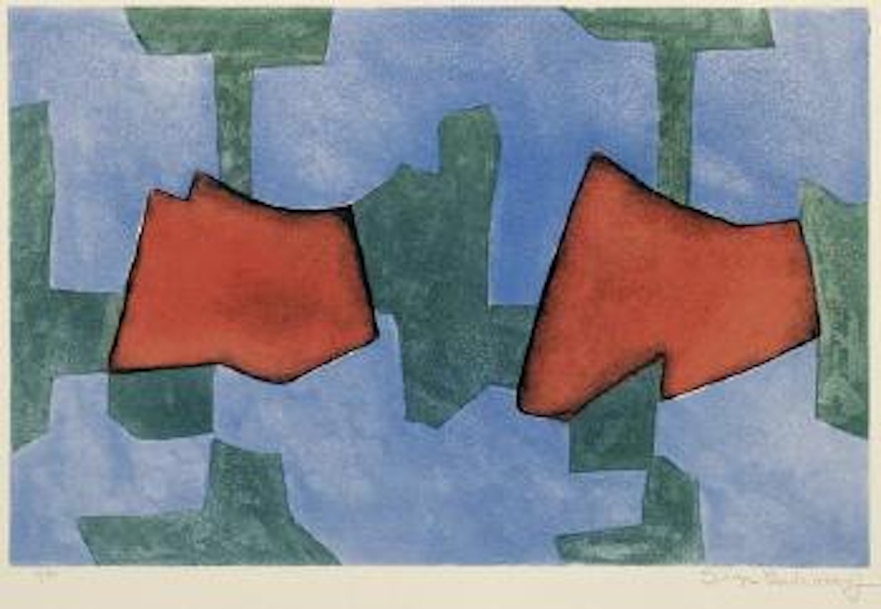 Composition bleue, verte et rouge by Serge Poliakoff