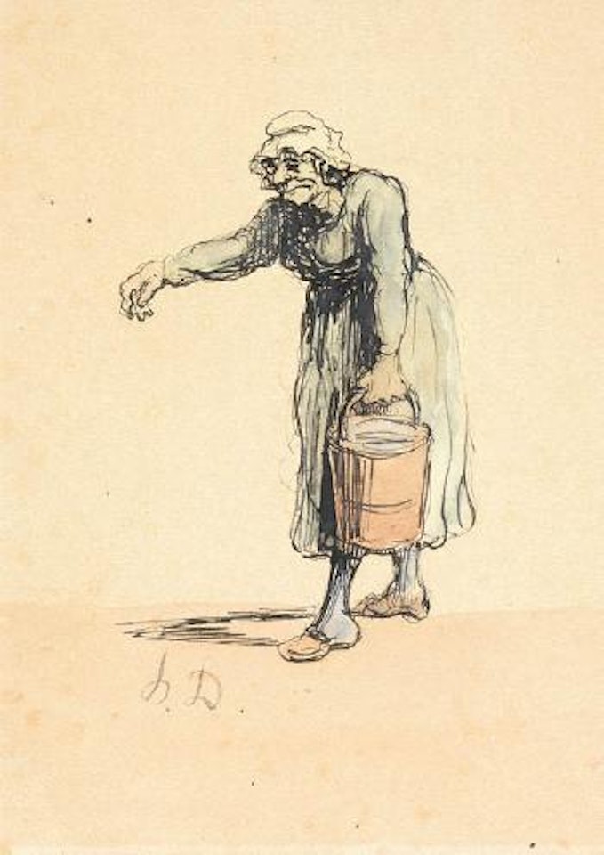 Vecchia portatrice di acqua by Honoré Daumier