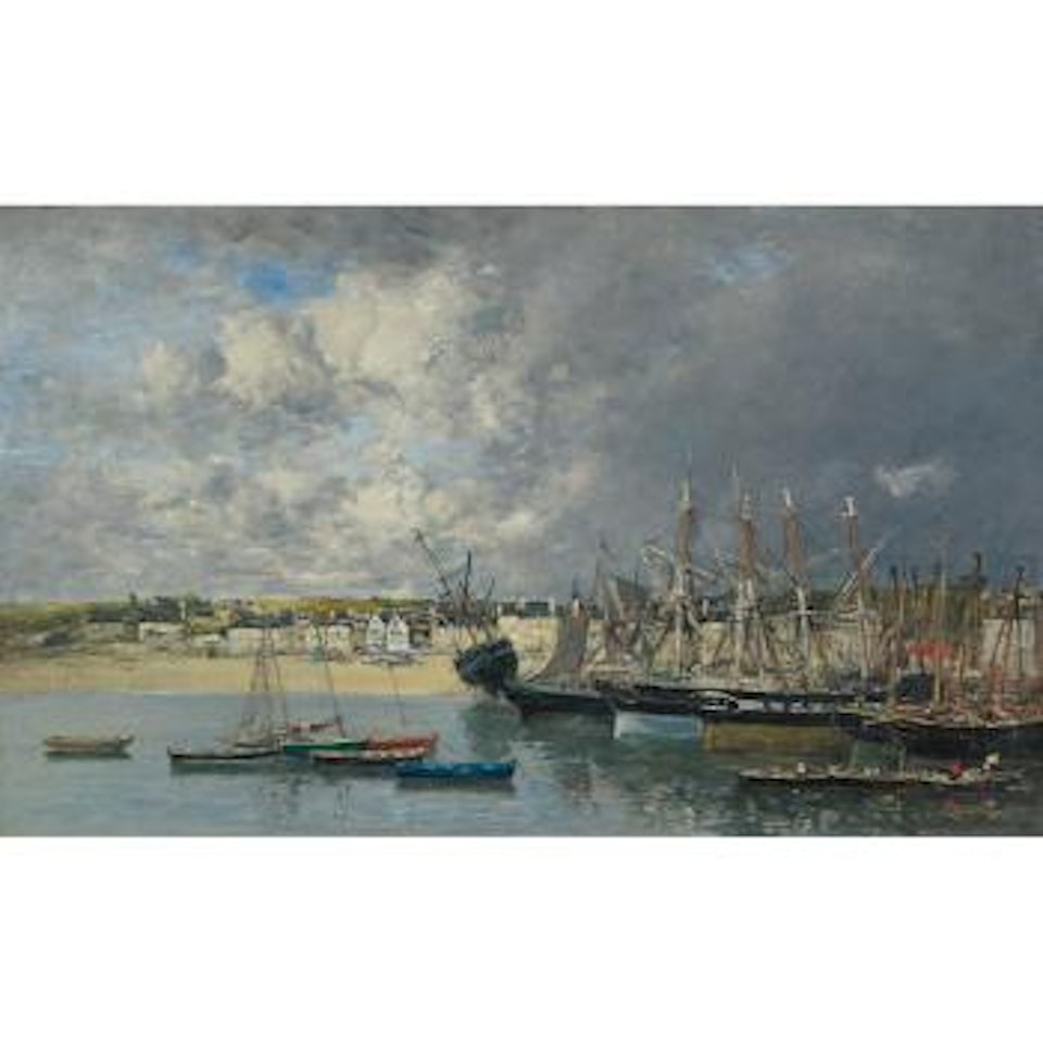 Bateaux à L'ancre Dans Le Port, Portrieux by Eugène Boudin