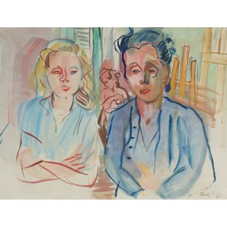 Portrait De Berthe Et Madame Nicolau by Raoul Dufy