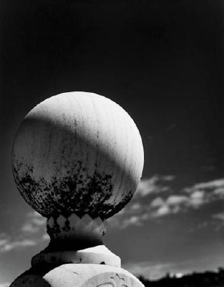 Stone sphere, Mariposa cemetery by Ansel Adams