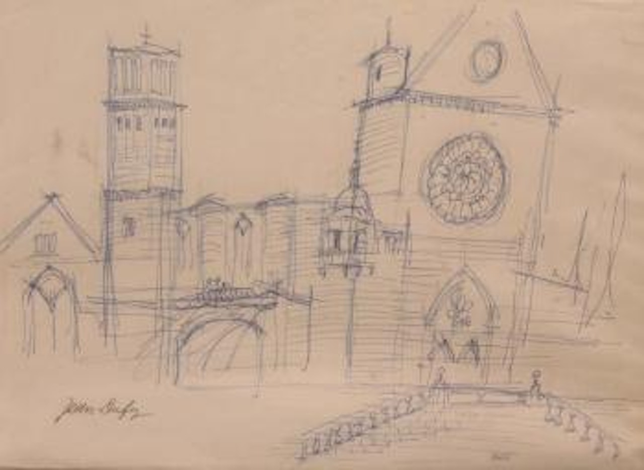 Vue de la Basilique d'Assise by Jean Dufy