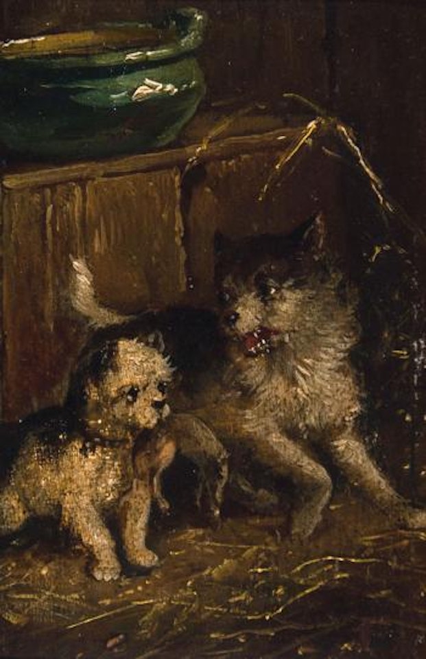 Deux petits chiens by Henriette Ronner-Knip