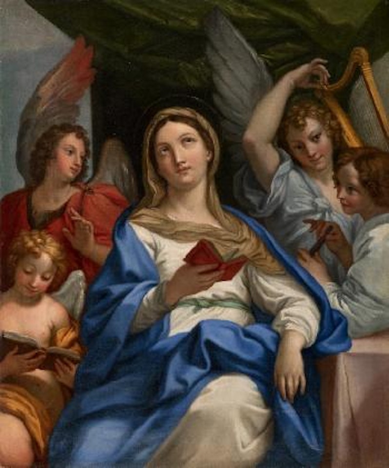 Madonna mit musizierenden Engeln by Attributed to Carlo Maratta